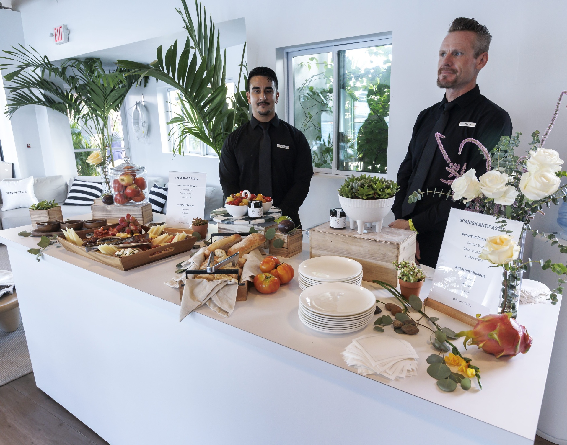 Professional staff at an elegant antipasto station